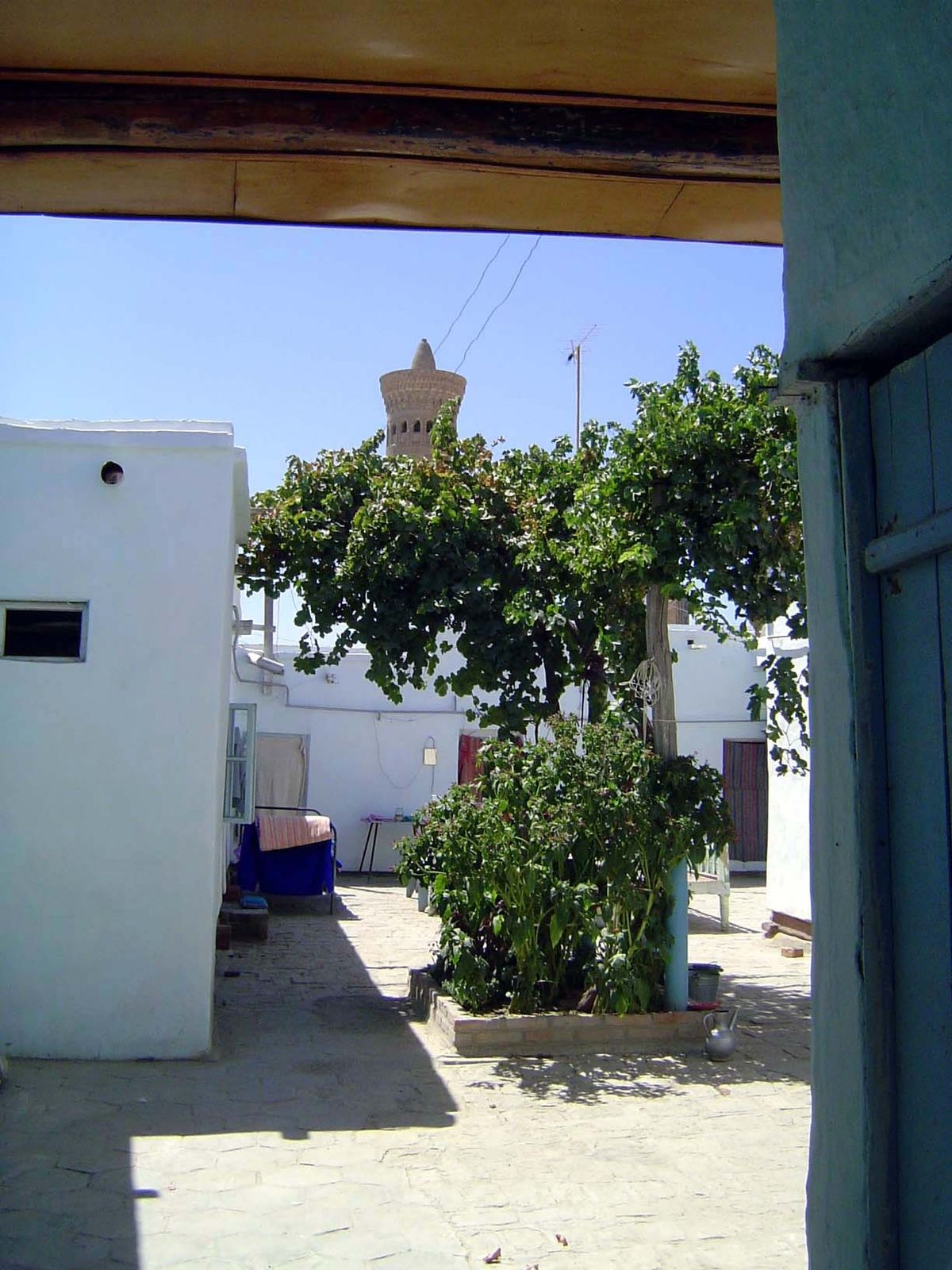 The Kalan Minaret rises over a courtyard.