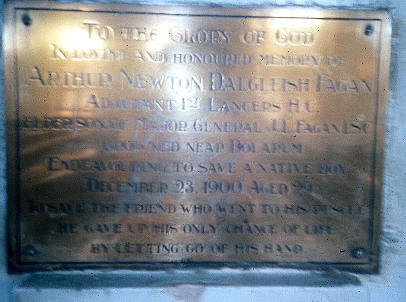 One of the many plaques on the Bolarum church walls.