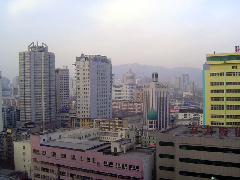Cityscape: the concrete by itself tells you that this city is like a hundred others farther east.