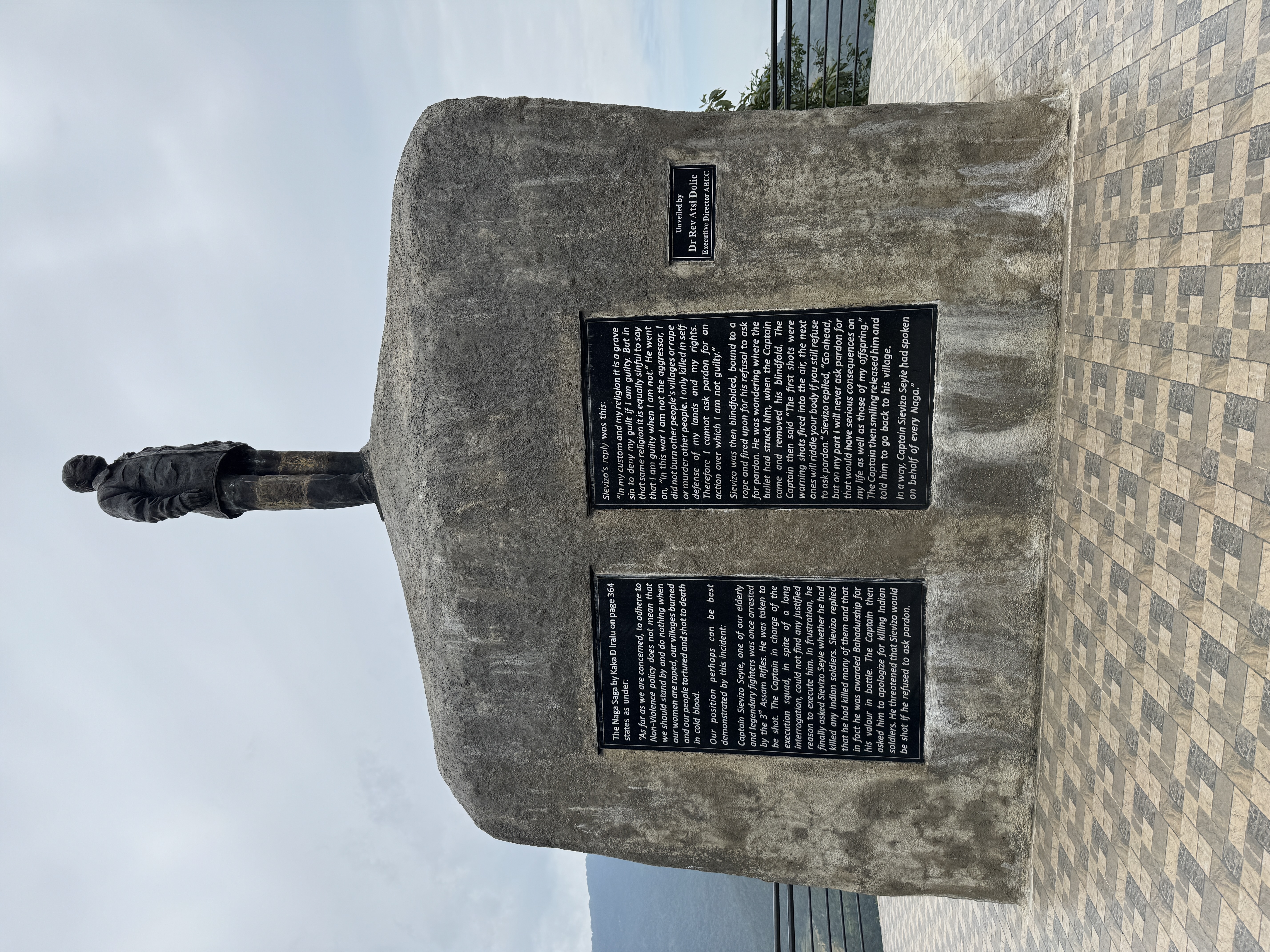A monument along the road celebrates a man who, after the departure of the British, fought for a free Nagaland.  Sir Robert Reid, who had go