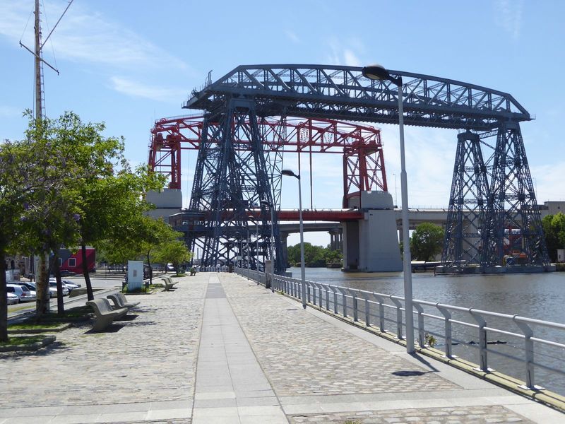 Modern bridges cross the river near its mouth they’re in the distance here but there's also this oddity, a transporter bridge, built to carr