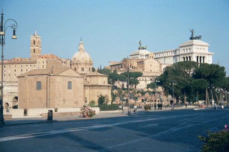 Much the same view, taken from across the Via dei Fori Imperiali. The monument to Victor Emmanuel II rises on the right.