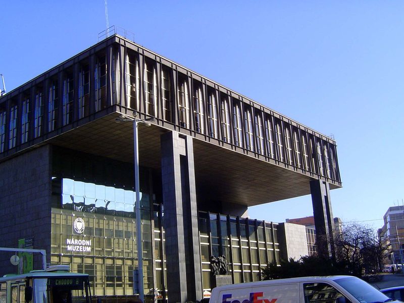 The museum's new wing, by Karel Prager and others, 1967-1973, was built as the federal parliament. It later was the home of Radio Free Europ