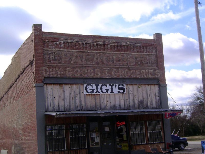 The only business open for business is the old Palace Store, dry goods and groceries, now a convenience store.