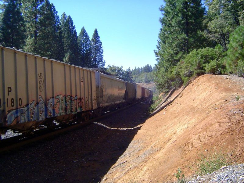 Oops! A freight rolls through.