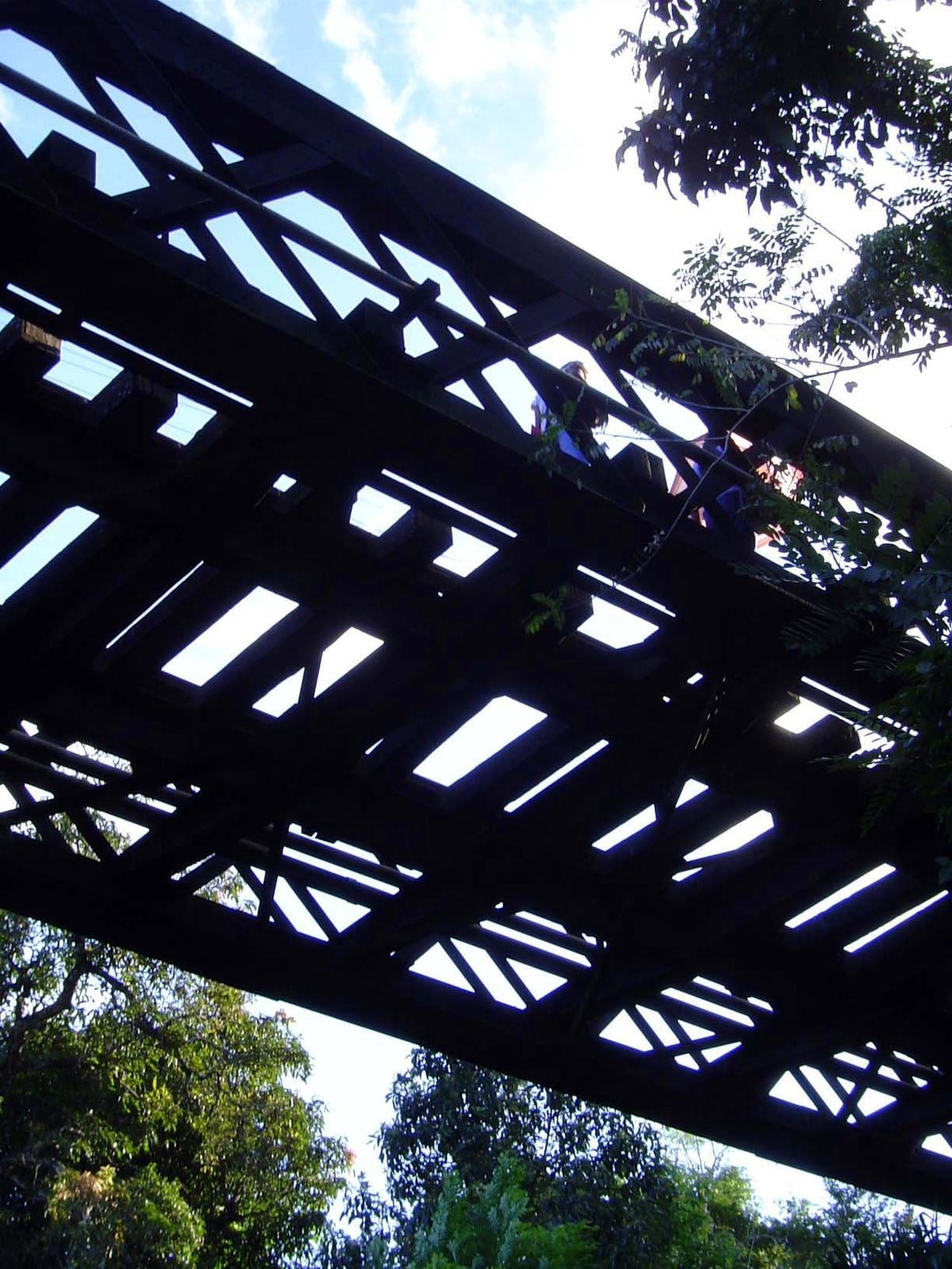 From below.
