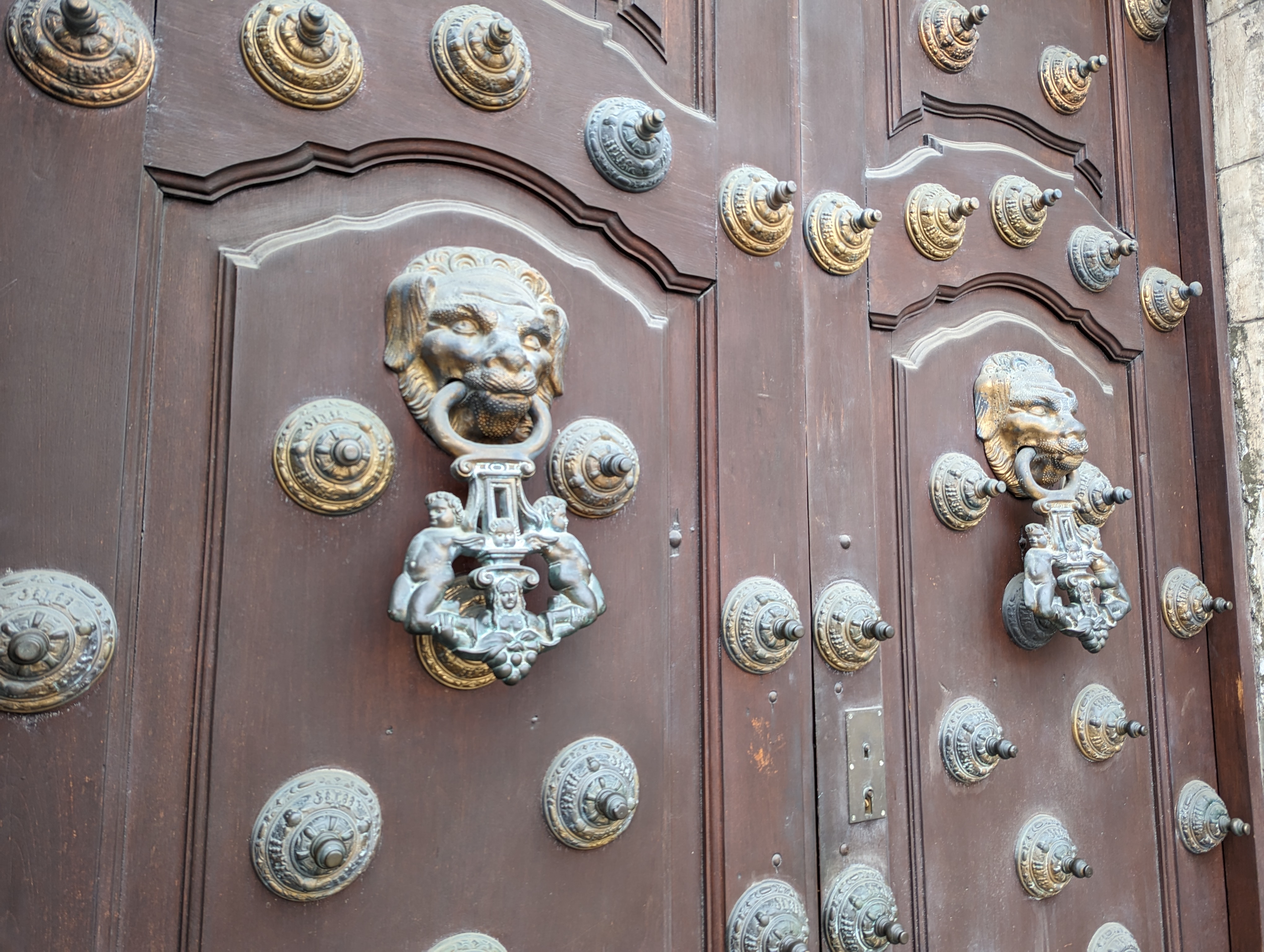 The none too inviting front door.