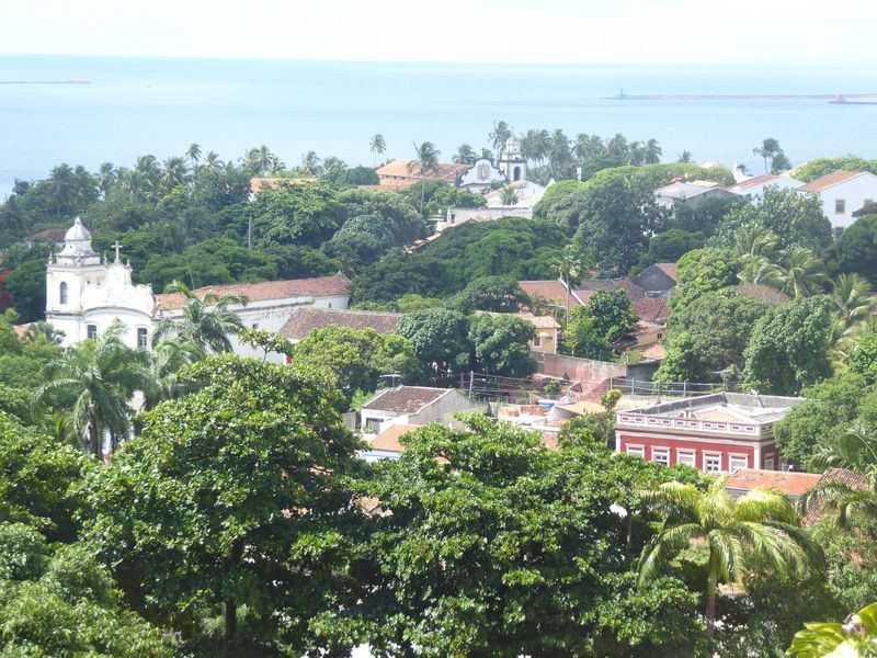 The churches and convents of Olinda face the Acropolis. Obeisance? Perhaps. At the left here is the convent of San Francisco; on the right i