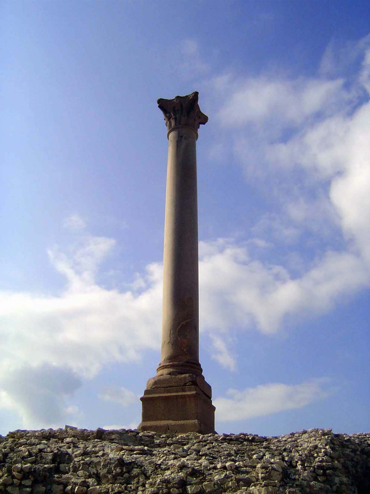One of the few bits of antiquity to survive in Alexandria: Pompey's Pillar was erected not for Pompey but centuries later to support a statu