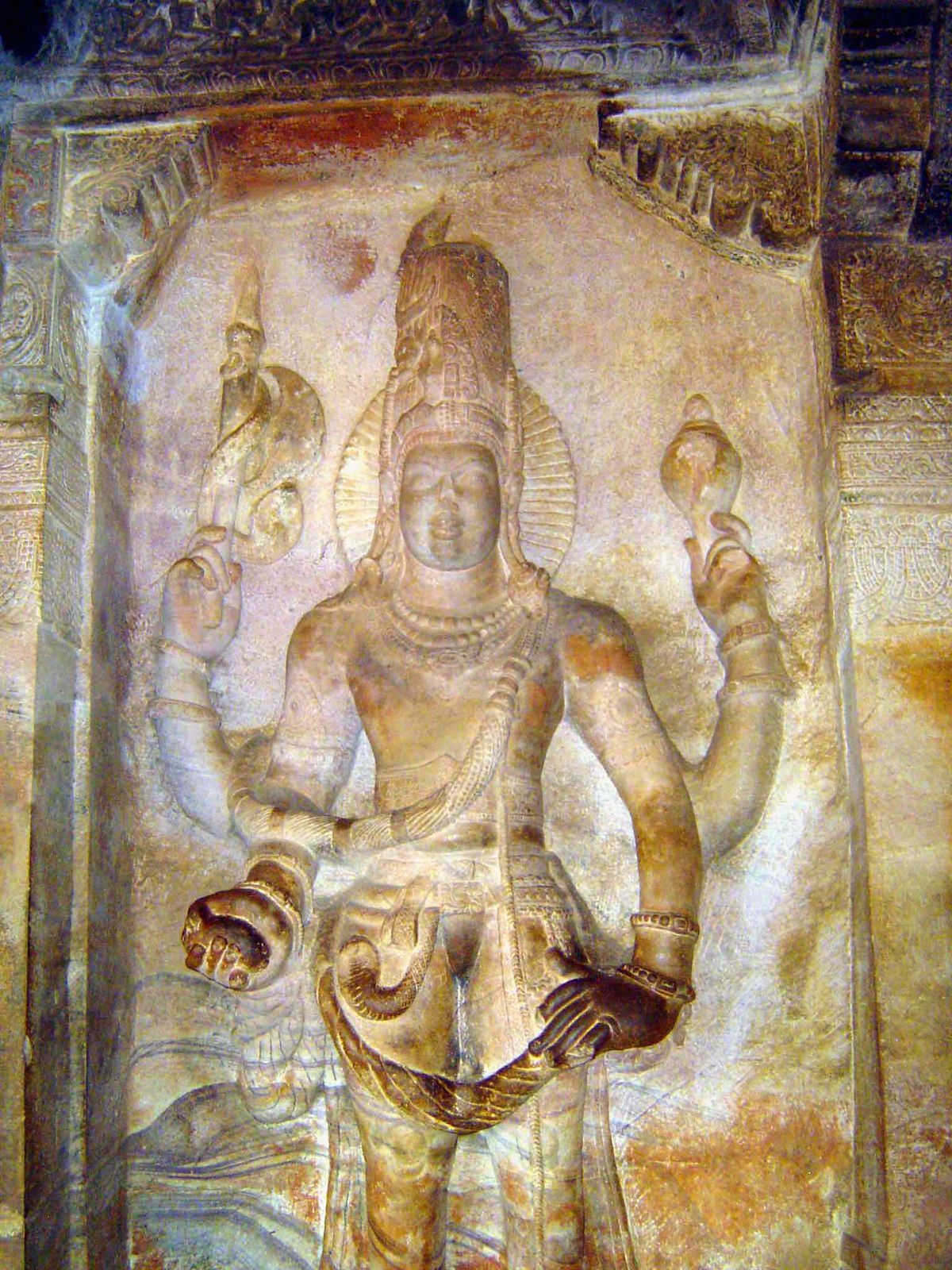 Another Harihara; Shiva on left, Vishnu on the right.