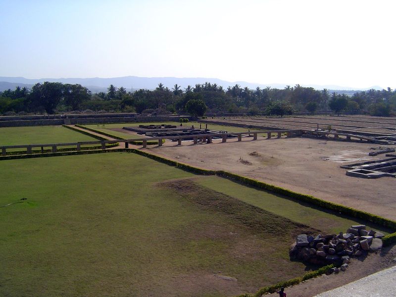 Here is an overview of the aqueduct, stepped tank, the Great Tank in the background, and archaeological works.