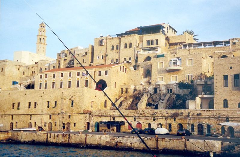 Old Jaffa seen from a breakwater. The city was compact and originally confined to a small hill rising from the coastal plain. After 1948, th
