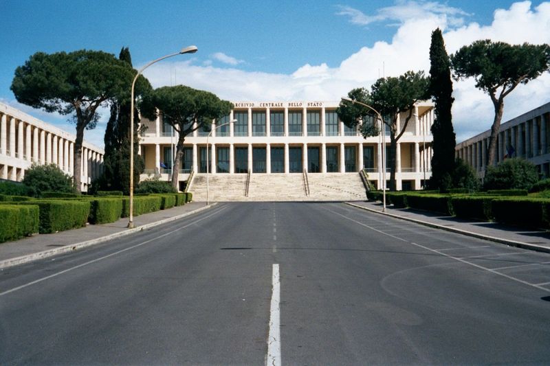 Three miles south of the Colosseum, Rome seemed in 1942 to have finally broken free of the past. Here are the state archives, built as part 