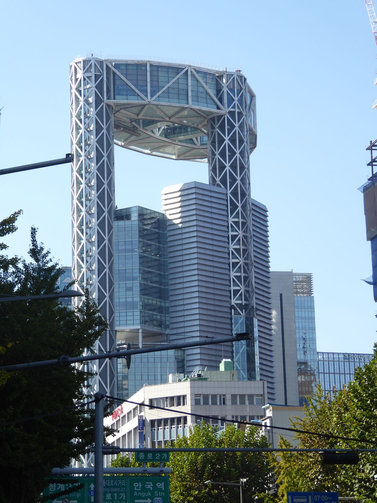 Five miles to the north and close to the city's traditional core, Samsung paid for this, the Jongno or Samsung Millennium Tower. Rafael Vino