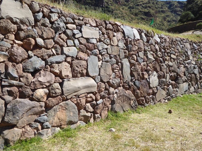 A terrace or andene wall. Is it just as Pachacutec left it? Good question, because photographs from 1900 for example, Bingham's from 1913 sh
