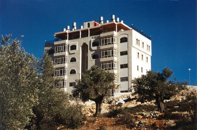 New apartment buildings now pop up in the middle of olive groves, in this case a few miles north of Ramalla.