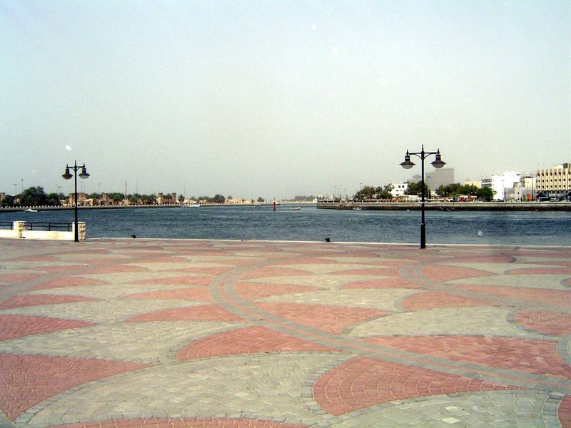 Looking toward the sea from Shindagha. As the paving suggests, this bit has been redeveloped as a public space.
