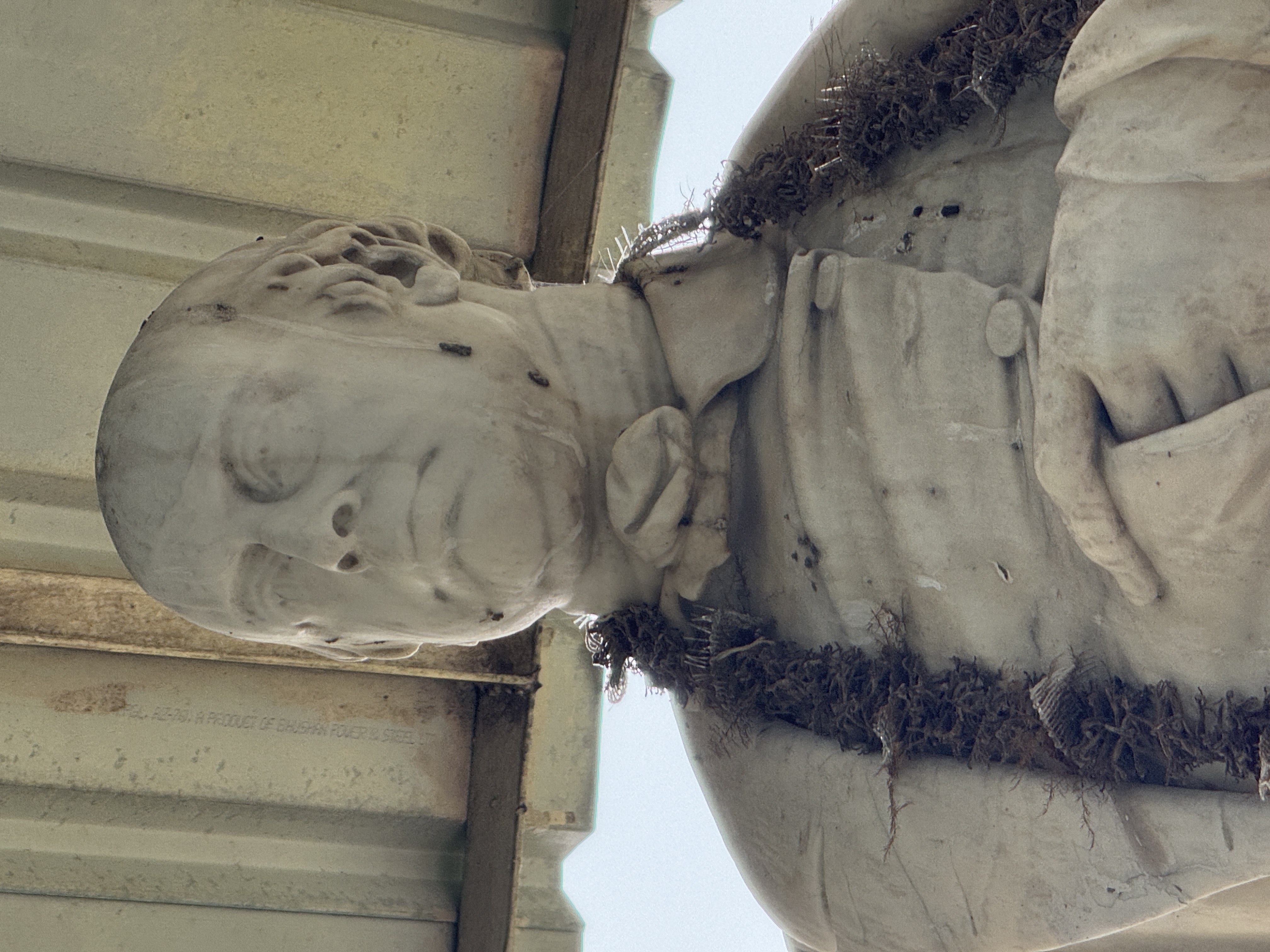 Hare 1775-1842 was a watchmaker turned educational philanthropist.  The statue, from 1845, is by the eminent E. H. Baily, who among many oth
