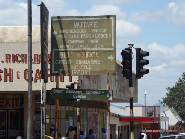 We've continued south and arrived at the main corner in Masvingo, known as Fort Victoria or colloquially as Victoria or Fort Vic until 1982.