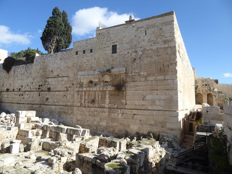 We've come around to the south side of the Old City's wall and then to this wall within the wall. It's the southwest corner of the Haram esh