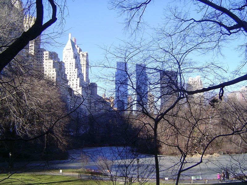 The dark twin towers of the TimeWarner Center, designed by David Childs.