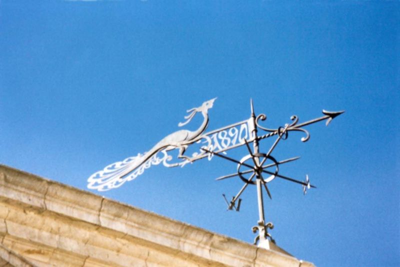 Flanking Jaffa Road, a vane stands atop one of the buildings of the Russian Compound. Built to accommodate the droves of Orthodox pilgrims w