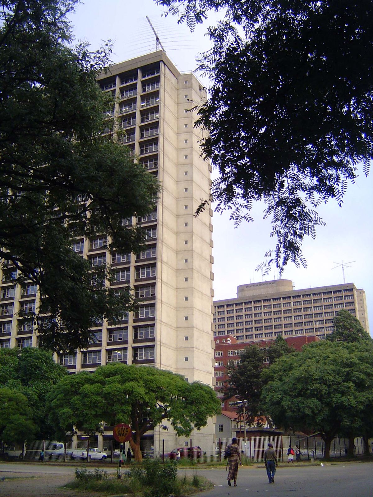 Back in town, the government of Southern Rhodesia went through a grimly modernist period. Here are its two main government office buildings,