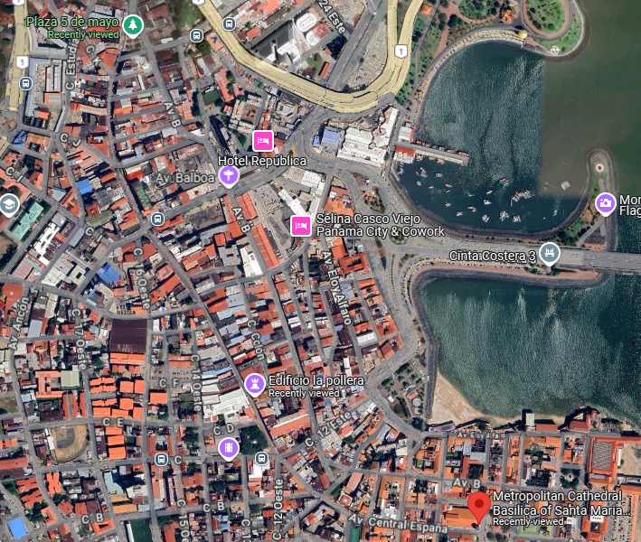 We start at the lower right and end at the upper left Plaza 5 de Mayo.
