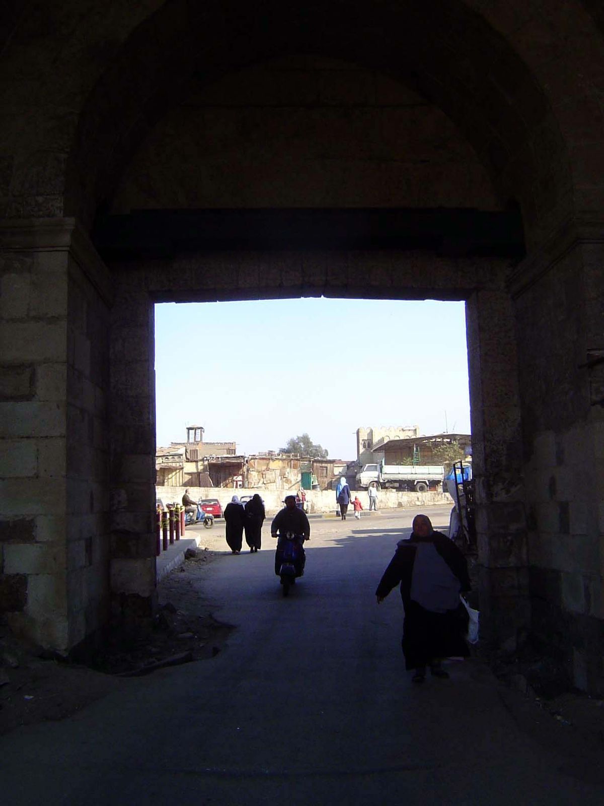 The view from inside the gate and looking out.