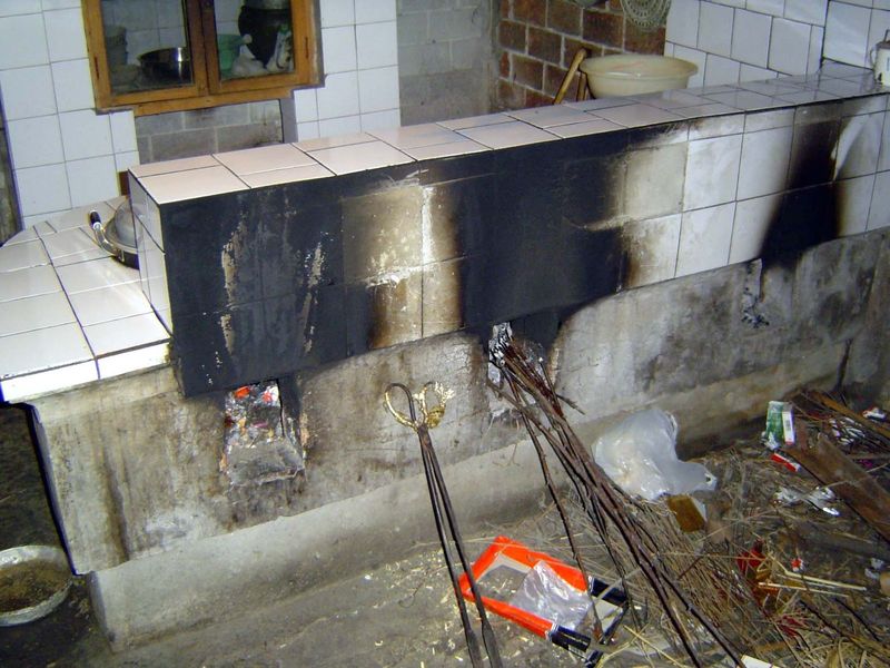 The back of the oven.
