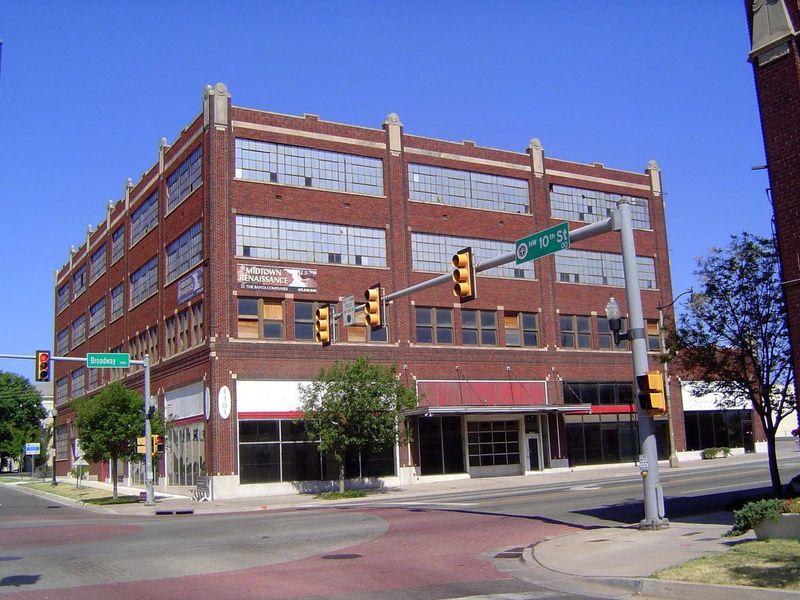 In 1926 Buick opened this building, which was not only a dealership but an assembly plant. The Banta sign, mid-height, indicates another ren