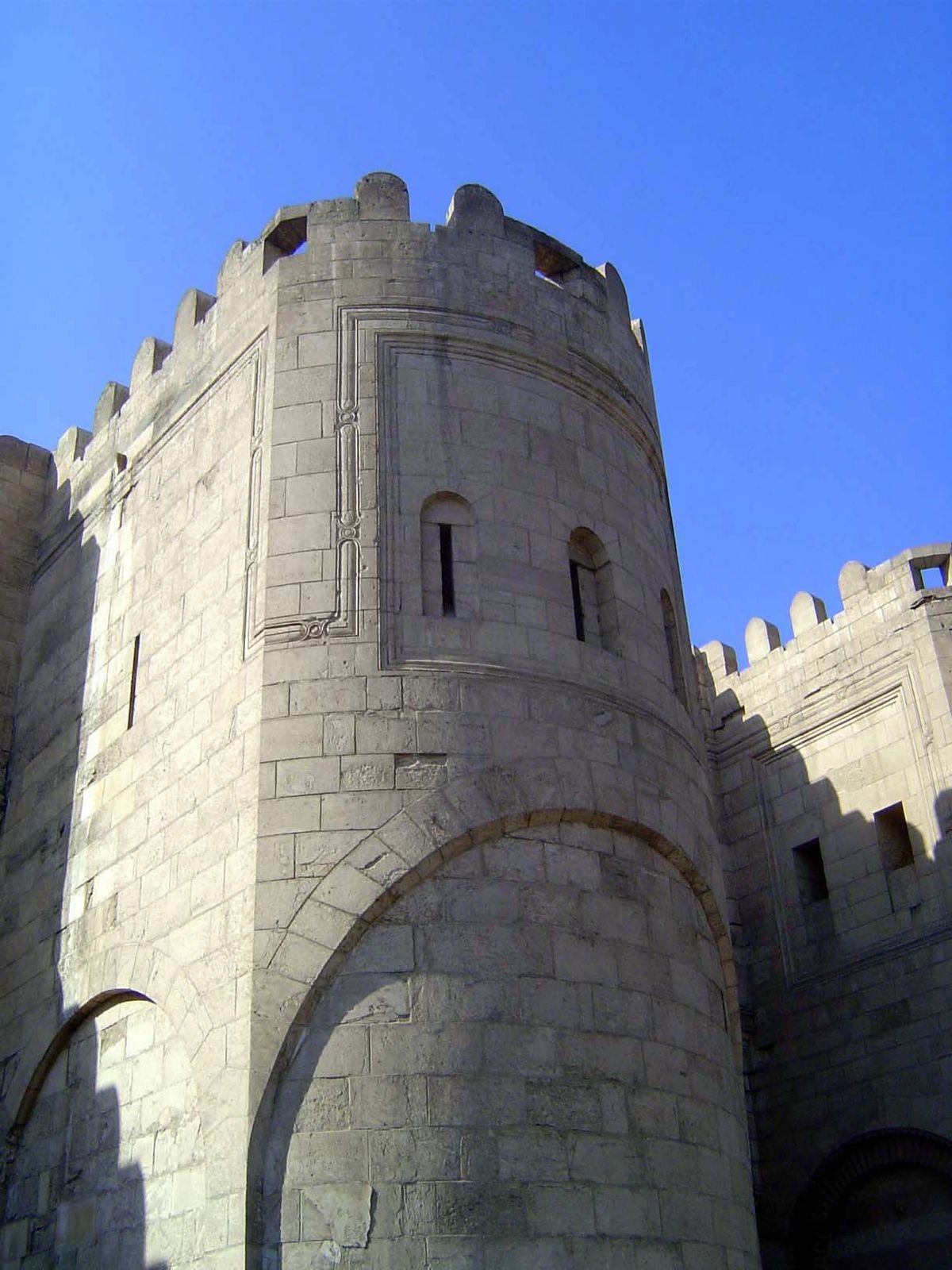 One of the flanking towers of the Bab al-Futah.