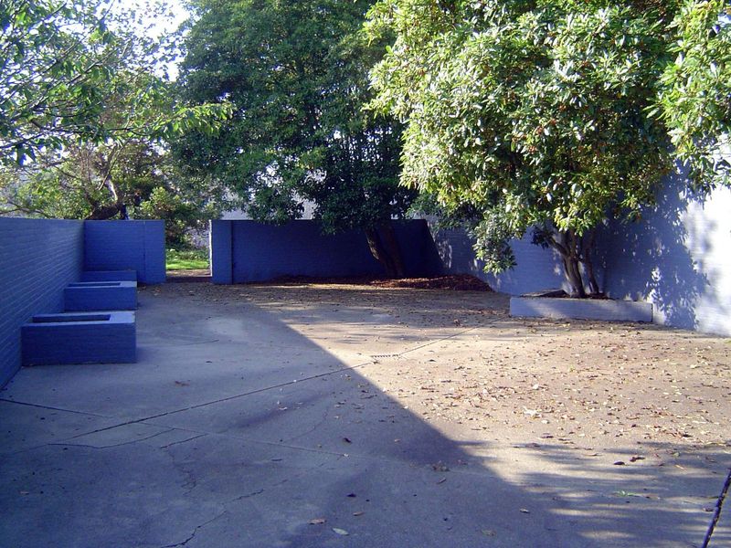 Even the swings have been removed from the official playground, along with the redgum Eucalyptus that grew so large in the planters that the