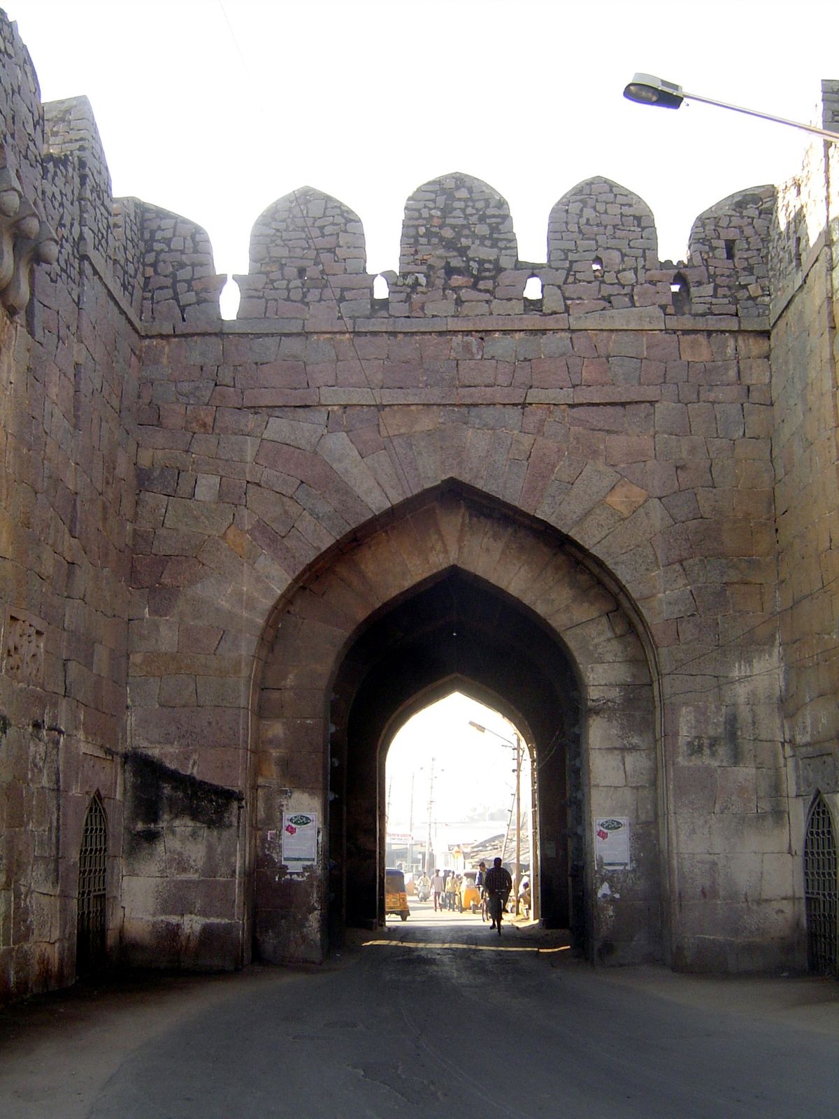 The Banjara Darwaza, too, is curved, but the curve is behind and to the right of the camera.

.