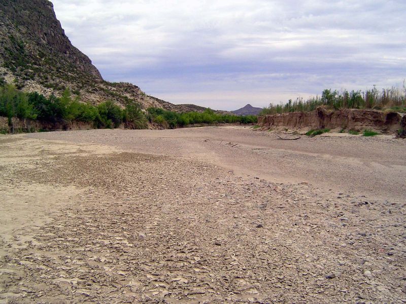 At the mouth of the canyon, Terlingua Creek comes in from the northwest. Or does from time to time.