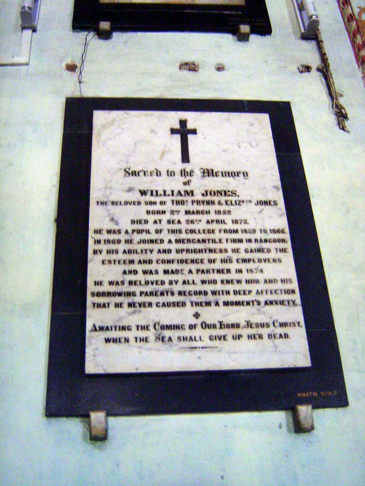 Another who died at sea in his early 20s.