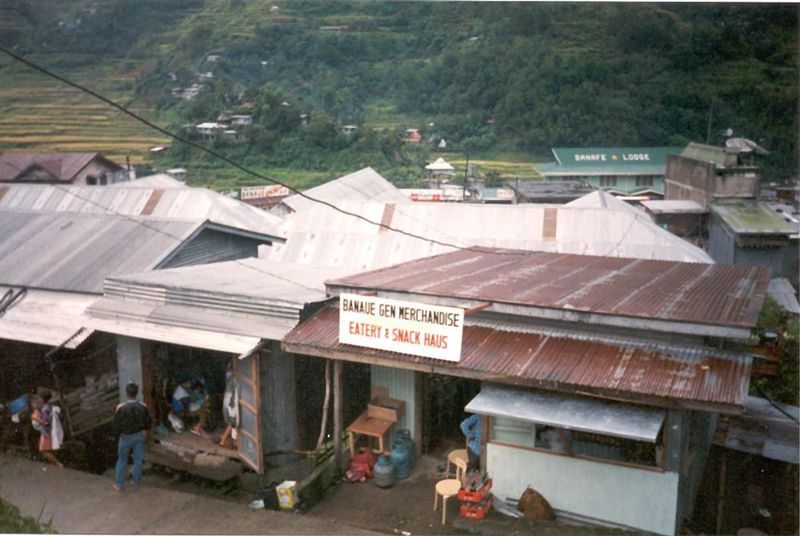 The view from the commercial center out to the local hotel and terraces beyond.