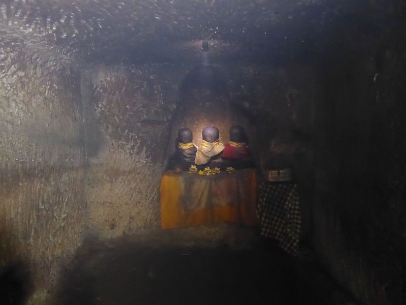Inside the cave are several lingams, but they're 20th century additions. The cave might in any case have originally been a Buddhist shrine. 