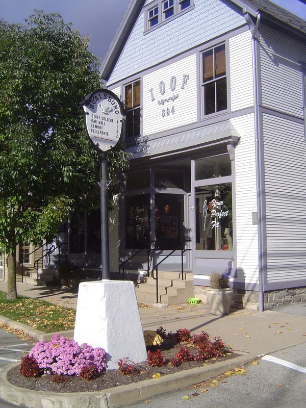 You can breathe again. We've come... let's see... yes, four miles from State College. Boalsburg was originally at the junction of roads to H