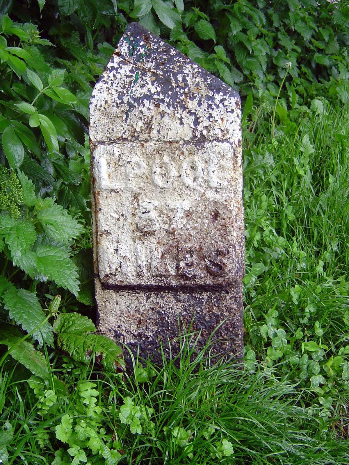 An old milepost: L'pool, 37 miles.