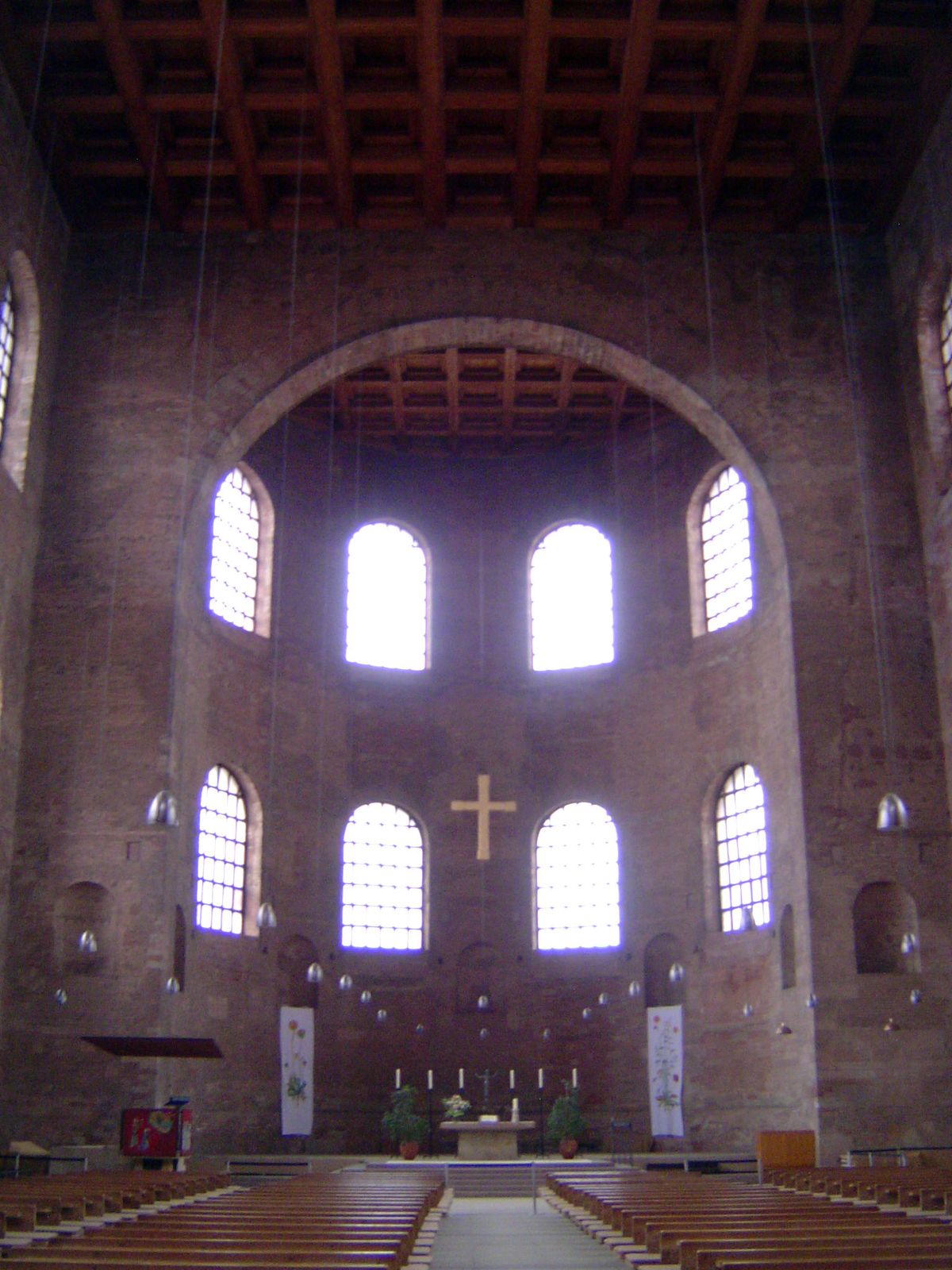 The interior, with the apse in what was originally a throne space.