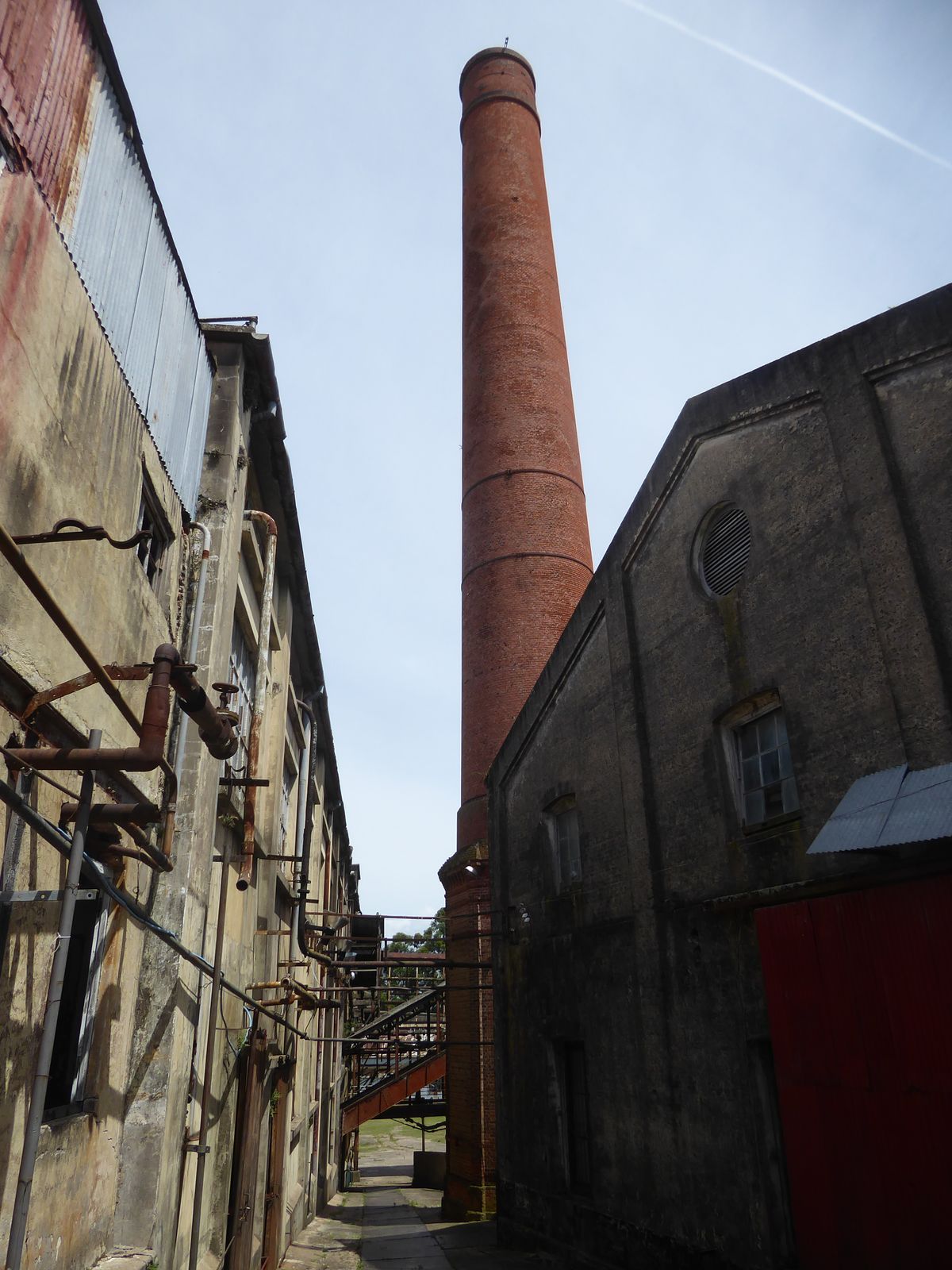 The chimney was attached to the boiler room needed for preparing the beef extract, bouillon, and corned-beef cannery.