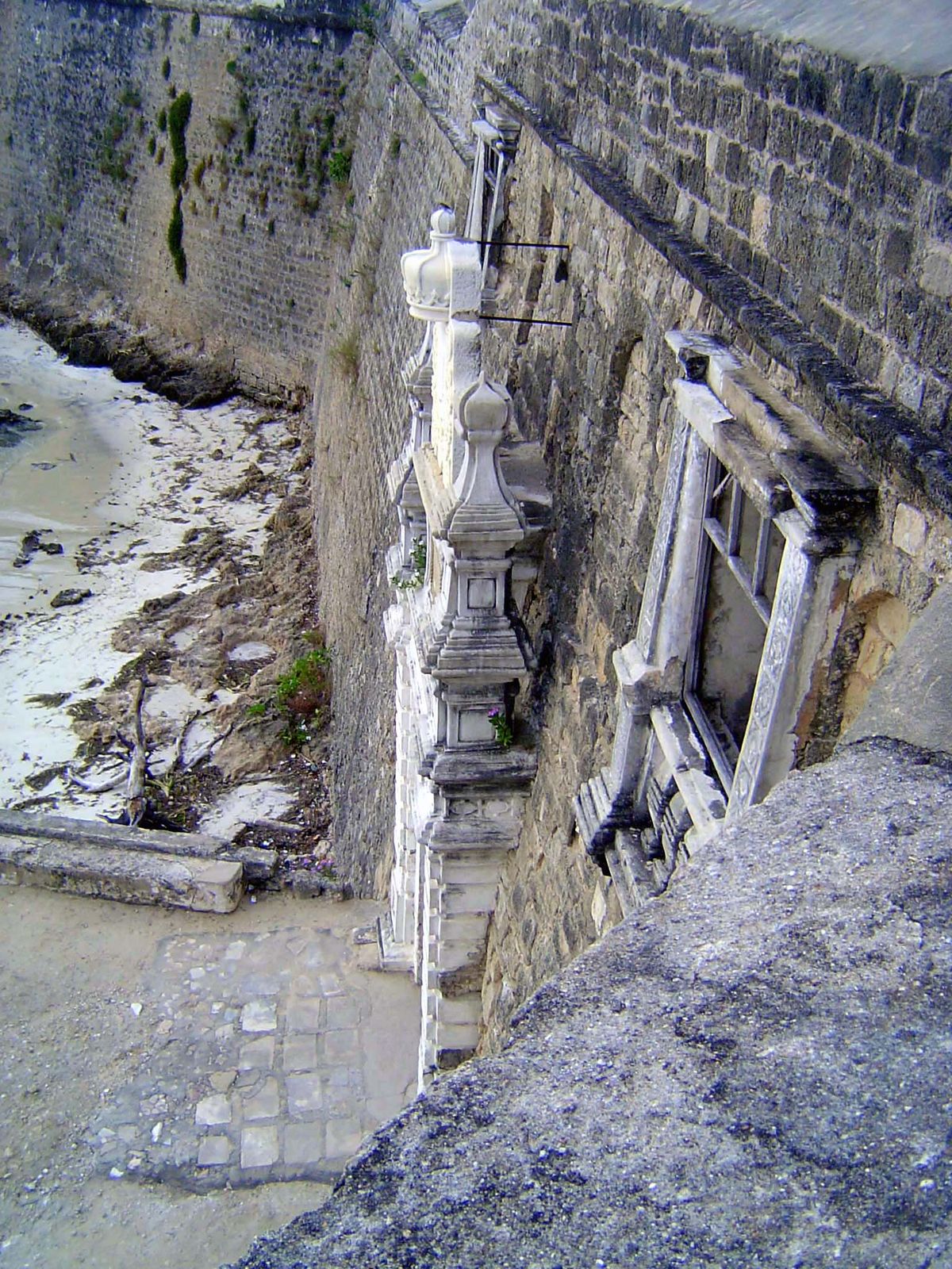 Peeking down from the top.
