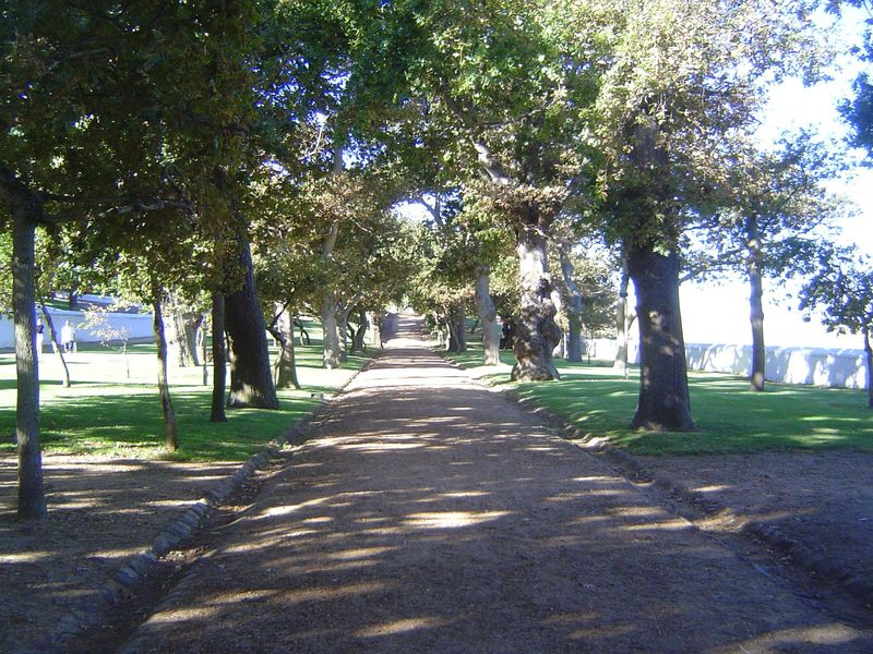There are lots of visitors, but traffic is shooed off the original approach drive.