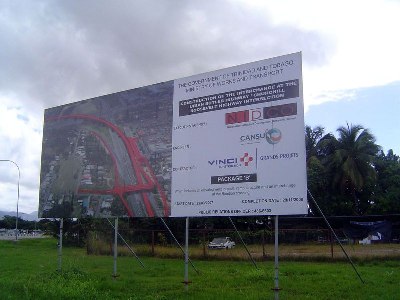 On the outskirts of town, an overpass is under construction.