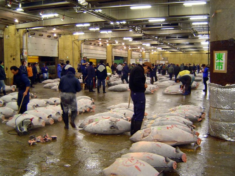 Tidying up. Since these photos were taken, the market has been closed to visitors during the early-morning hours, when all the action takes 