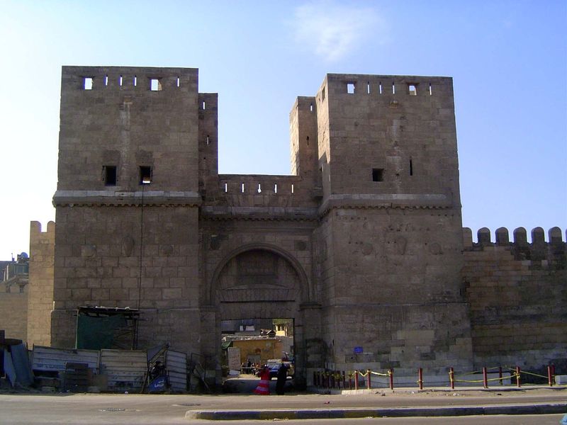 And so we now have an historically misleading but comparatively tidy view of the Bab al-Nasr.

Note: since about 1900, several hundred Cairo