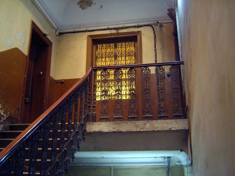 The view inside, much brightened by a flash.