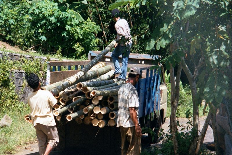 At roadhead, it's loaded on trucks.