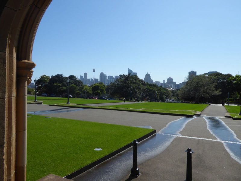 View back toward the city, about two miles distant.